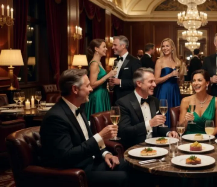Fotograficzne ujęcia z eleganckich kolacji i wieczornych wydarzeń w restauracji