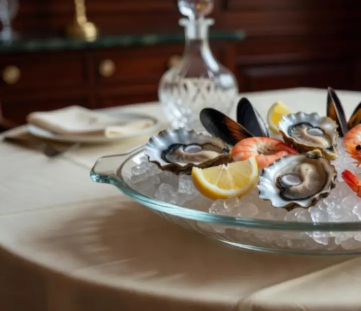 Wyrafinowana kompozycja owoców morza w restauracji Pola Strovia