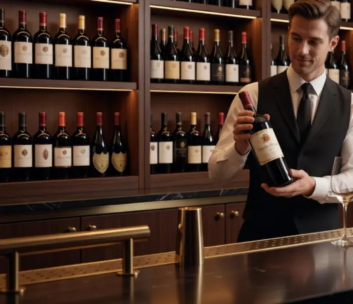 Sommelier i barmani serwujący koktajle i wina w barze Pola Strovia